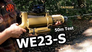 Monster ASG Microgun  WE23S MicroGun  Mini Review and 50m Test 4K [upl. by Assiron722]