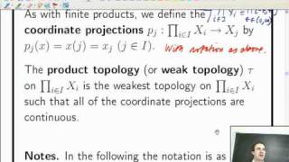 Lecture 7 Functional Analysis  Infinite products and Tychonoffs theorem [upl. by Garihc501]