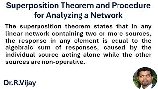 Superposition Theorem and Procedure for Analyzing a Network bee [upl. by Ayrb]