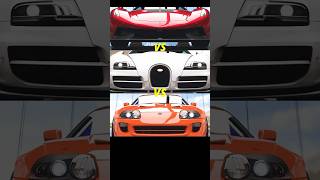 DRAG RACE 🔥 JESKO vs VEYRON vs SUPRA koenigsegg bugatti supramk4 shortsfeed [upl. by Oeflein]