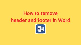 How to remove header and footer in Word [upl. by Yde132]