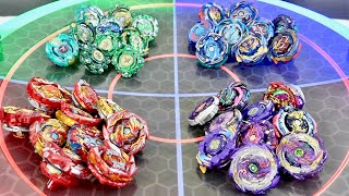 GLOWING MULTICOLORED ANIME STADIUM  Epic Beyblade Burst Marathon Battle [upl. by Cleasta]