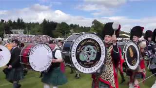 Aboyne Games 2017  Parades by the massed bands around the highland games field [upl. by Aicemaj]