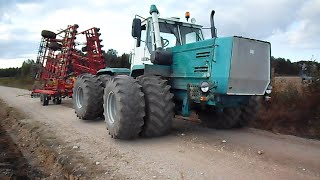 XTZ T150K tractor with JAMZ 238 engine  Potila Master 800 cultivating [upl. by Trovillion]