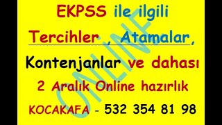 EKPSS atamalarıtercihlerikadro dağılımları ve çok daha fazlası SORU CEVAP Kocakafa Uzaktan Eğiti [upl. by Ashia]