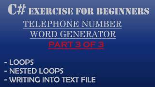 C How To Program TelephoneNumber Word Generator Part 3 of 3  C Advanced nested Loops [upl. by Nolyar978]