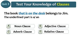 Quiz on all types of Clauses  Quiz on Clauses by Quality Education  Learn and practice Clauses [upl. by Eelaroc112]