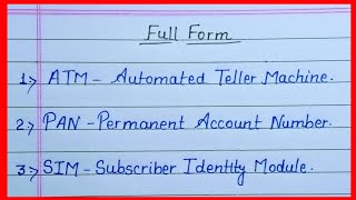 Very Important full form 10 full form in english write 10 full form [upl. by Aicsile]