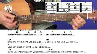 In der Weihnachtsbäckerei  Rolf Zuckowski Akkorde amp Text für Gitarre zum Mitspielen [upl. by Notnad560]