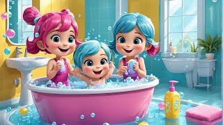 Bath Time Song  Fun Nursery Rhyme amp Lyrics for Kids  Playful Bathing Song [upl. by Yrebmik]