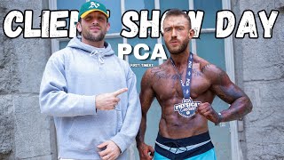 CLIENT SHOW DAY  PCA FIRST TIMERS  BIGGEST LESSONS FROM YOUR FIRST BODYBUILDING SHOW [upl. by Bonina706]