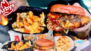 Eating Arbys NEW Diablo Dare Chicken Sandwich  Diablo Loaded Fries MUKBANG [upl. by Wesle]