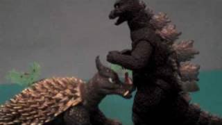 Godzilla vs Anguirus in Stop Motion [upl. by Nivrem204]