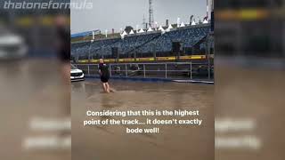 Hungarian Grand Prix pitlane heavely flooded [upl. by Aikemit]