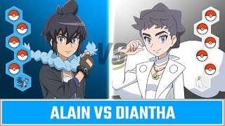 Kalos Pokemon Battle Alain vs Diantha [upl. by Eillehs]