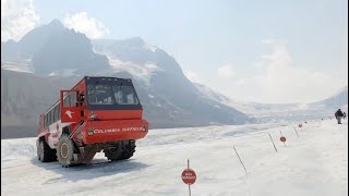 COLUMBIA ICEFIELD Glacier Adventure Tour in Jasper Alberta Canada Athabasca Glacier [upl. by Aleunam605]