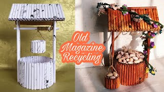 How to reuse old magazine  Recycled paper well  DIY [upl. by Herminia510]