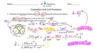 Unit Cell Calculations worksheet review [upl. by Antebi]