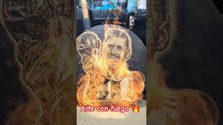 Arte con fuego 🔥 arte pirografia artesanos messi Argentina [upl. by Ecirtaeb]