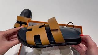 HERMES Chypre Sandals Unboxing [upl. by Ikin]