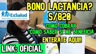 ¡BONO S820 ERES BENEFICIARIO COMO ENTRAR al BONO LACTANCIA 820 LINK OFICIAL [upl. by Loredo202]