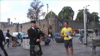 quotThe Welsh National Anthemquot by Bagpiper in South Wales UK  John Campbell [upl. by Edla525]