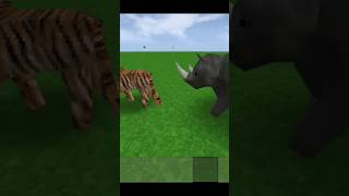 Rhino 🦏 Vs Tiger 🐅  SurvivalCraft 2 minecraft survivalcraft2 minecraftvideos phonk [upl. by Aynnek]