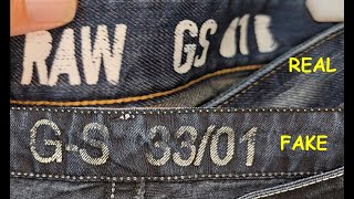 G Star jeans real vs fake How to spot fake G star raw denim [upl. by Enelam]