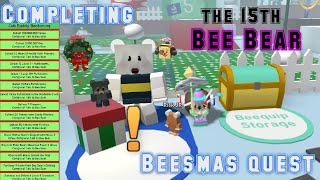 HOW TO DO BEE BEAR 11 TO 15 QUEST amp REWARDS GUIDE  BEESMAS 2024 UPDATE  ROBLOX [upl. by Irek666]