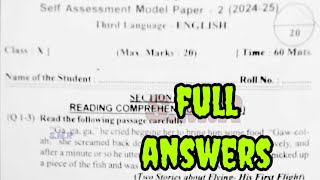 10th class fa2 self assessment 2 English question paper answers key new syllabus [upl. by Cochard764]