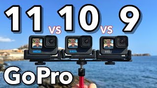 GoPro Hero 11 VS GoPro 10 VS GoPro 9 Comparison [upl. by Fairleigh]