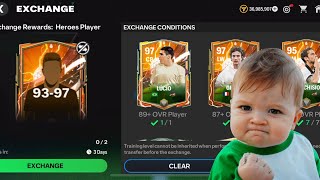 GUARANTEED 9397 OVR PRIME HEROES EXCHANGE PACK OPENING… FC MOBILE 24 [upl. by Eglanteen]