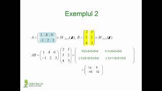 Inmultirea matricelor 1  Algebra cls a 11a [upl. by Jacki]