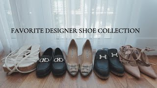 Favorite Luxury Designer Shoe Collection Hermes Manolo Jimmy Choo Ferragamo Gianvito Rossi [upl. by Freda]