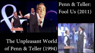 Penn and Teller Knife Card Trick  17 Years Apart [upl. by Elkin552]