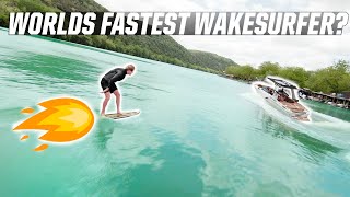 WORLDS FASTEST WAKESURFER  WAKESURFING [upl. by Eibo198]