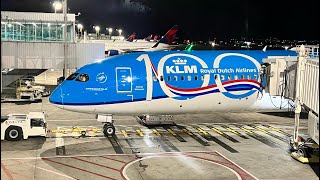 New York JFK to Amsterdam in KLMs Premium Comfort  Boeing 78710  KL644 🛫 🇳🇱🇺🇸📍 [upl. by Akemet591]