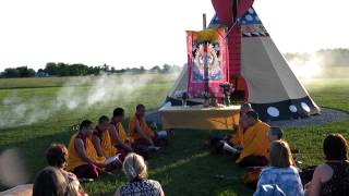 Tibetan Buddhist Chöd Ritual in front of Tipi [upl. by Ammadas]