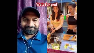 Teaching my 2nd sister to make roti 👍  Reaction video thaistreetfood shorts [upl. by Sucramat499]