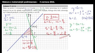 Zad 27 Funkcje liniowe Miejsce zerowe prostych Pole trójkąta [upl. by Jamesy]