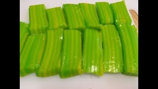 Steam Pandan Layer CakeThai Khanom ChanQhia Ua Qhob Noom Pandan Layer Cake Noj [upl. by Ayet556]