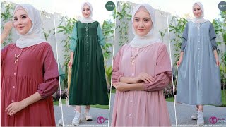 Model Baju Gamis Terbaru 2025 Midi Dress Remaja Adyara Simple Elegan [upl. by Saltsman]