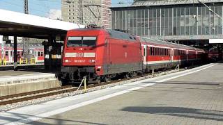 101 072  120 mit Flachstellen bei Ausfahrt mit dem München  Nürnberg  Express aus München HBF [upl. by Irwinn]