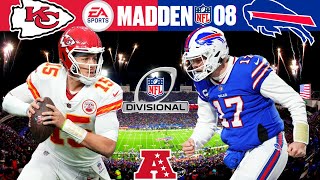 Chiefs vs Bills  Playoffs Divisional Round  Madden NFL 08 MOD 2024 Highlights Updated Rosters [upl. by Ainimreh]