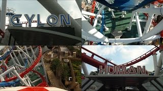 Battlestar Galactica Roller Coaster Side by Side POV Universal Studios Singapore [upl. by Ymerej]