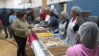 Neighbors grateful for Thanksgiving meal at Bea Gaddy annual dinner [upl. by Tessil]