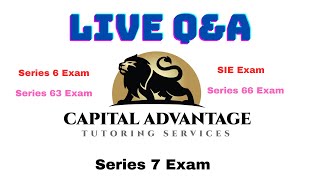 LIVE QampA SIE exam and ALL FINRA and NASAA Exams 3192024 [upl. by Latnahs]