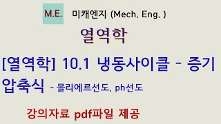 열역학 101 냉동사이클 – 증기압축식 냉동사이클  강의자료 PDF파일 제공 [upl. by Nosirb742]