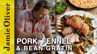 Roast Pork Fennel amp Bean Gratin  Jamie What to Eat This Week  Channel 4 Mondays 8pm [upl. by Palocz]