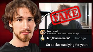 BLAZAS FACE REVEAL WAS FAKE AND SOCKSFOR1 WAS LYING ABOUT IT [upl. by Meta]